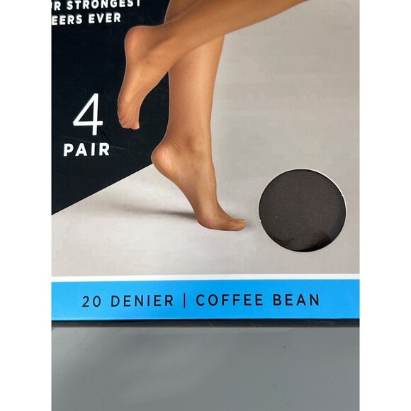 Silk Impressions Sheer Control Top Pantyhose Size Small 4 Pairs Coffee Bean NEW - Picture 3 of 6